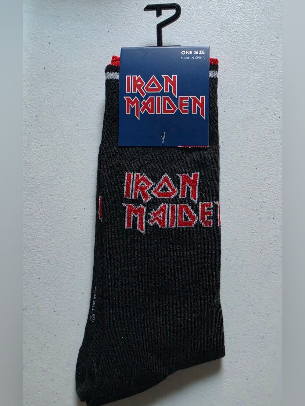 Iron Maiden unisex black long socks size 7-12
